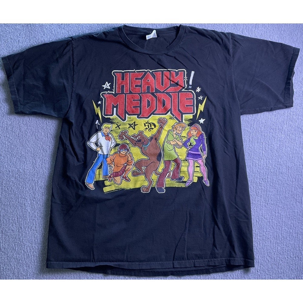 Scooby-Doo Heavy Meddle Men's Black T-Shirt Size Large - Picture 2 of 8